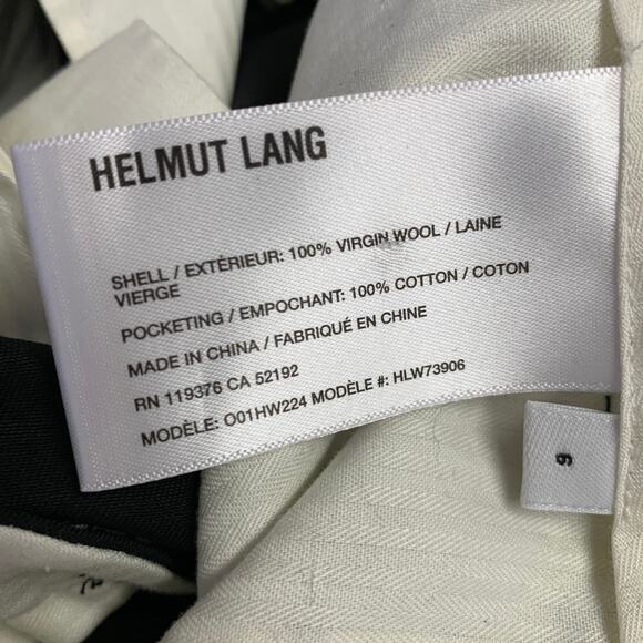 HELMUT LANG Size 6 Seatbelt Black Pink Wool Straight Zip Fly Dress Pants - Picture 4 of 7